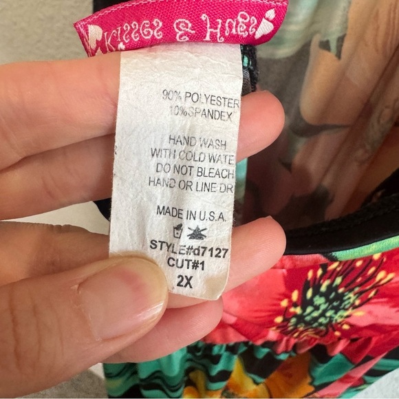 Kisses & Hugs Womens 2X Tropical Stretch Jersey Knit Floral Hawaiian Maxi Dress - Picture 5 of 9